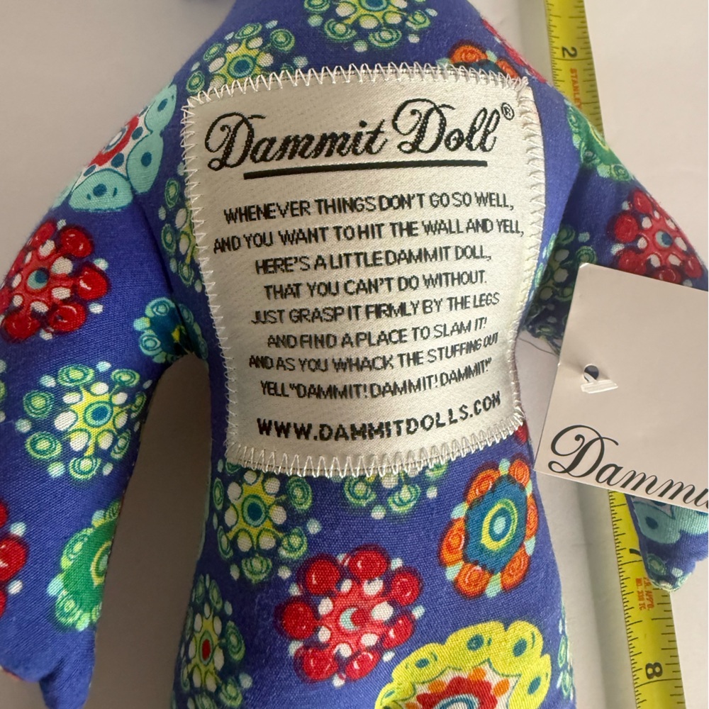Dammit Doll Blue Floral Stress Relief Toy - Picture 2 of 4